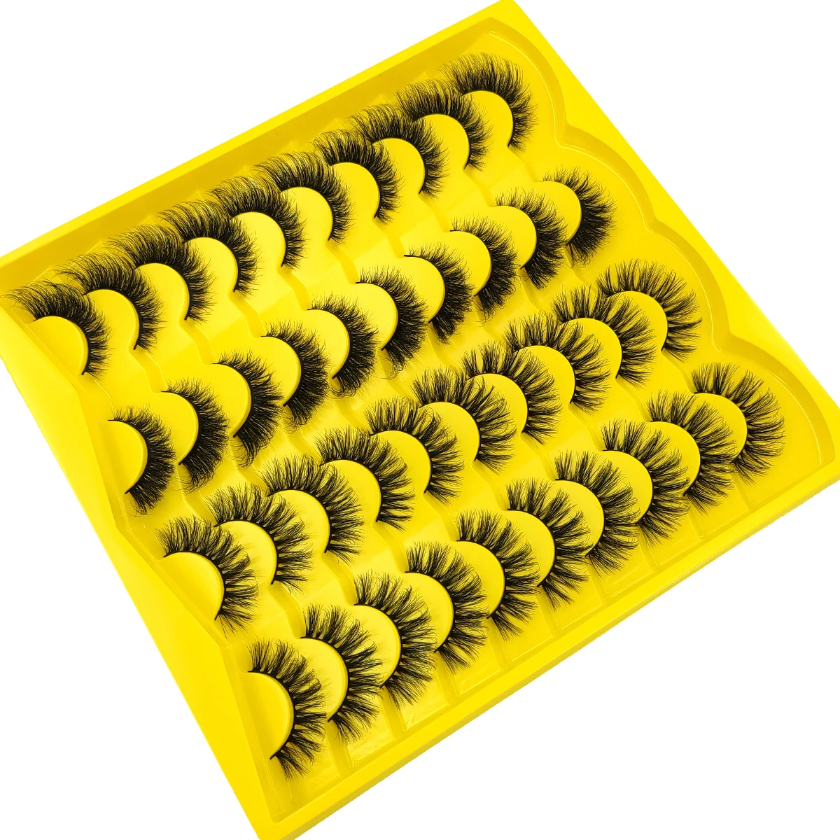 Novos 20 pares de cílios postiços de aparência natural com cílios de vison artificiais grossos e fofos para maquiagem e beleza