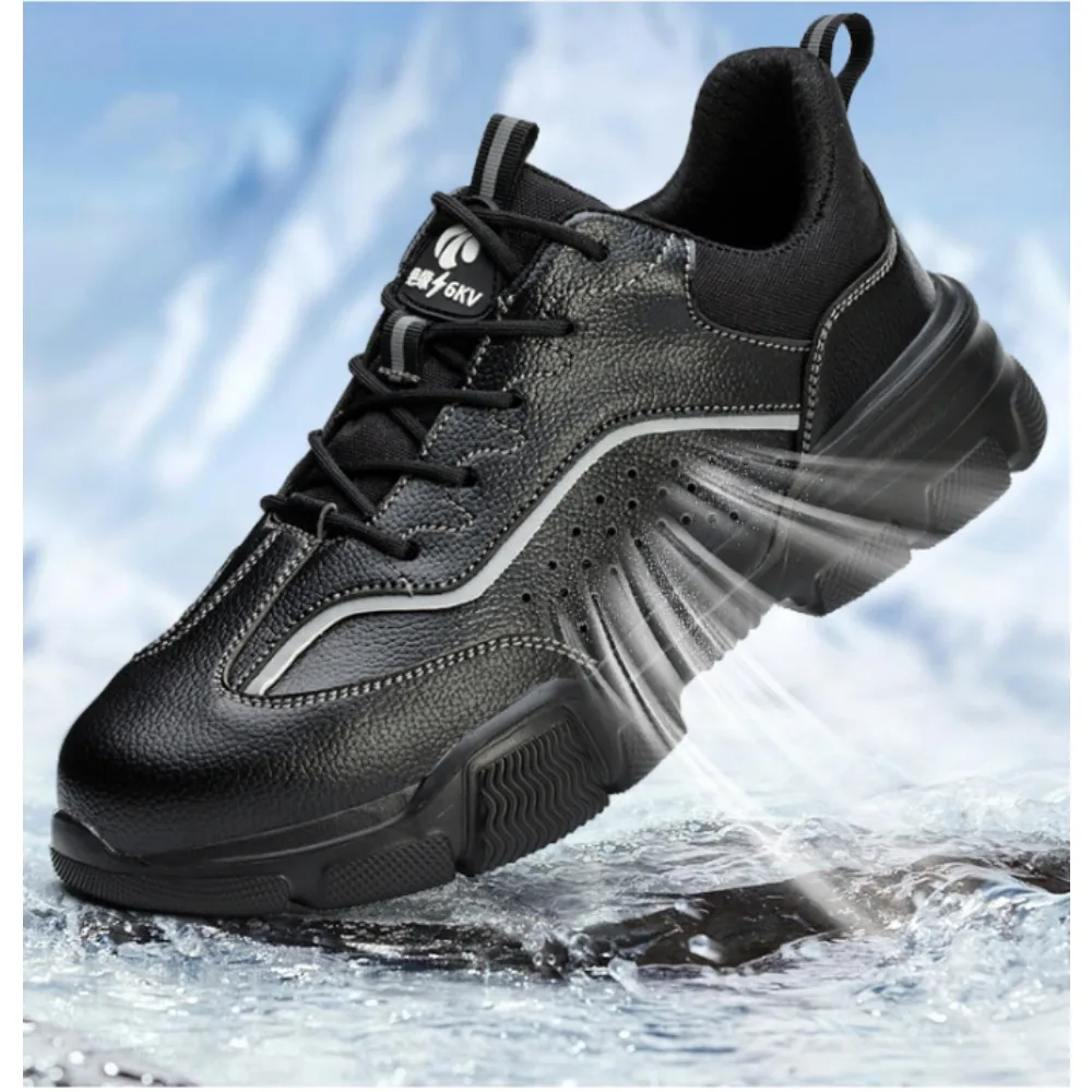Men Safety Shoes Steel Toe Anti Smash Puncture Proof Soft Sole Breathable Lightweight Wear Resistant Slip Resistant Work Boots