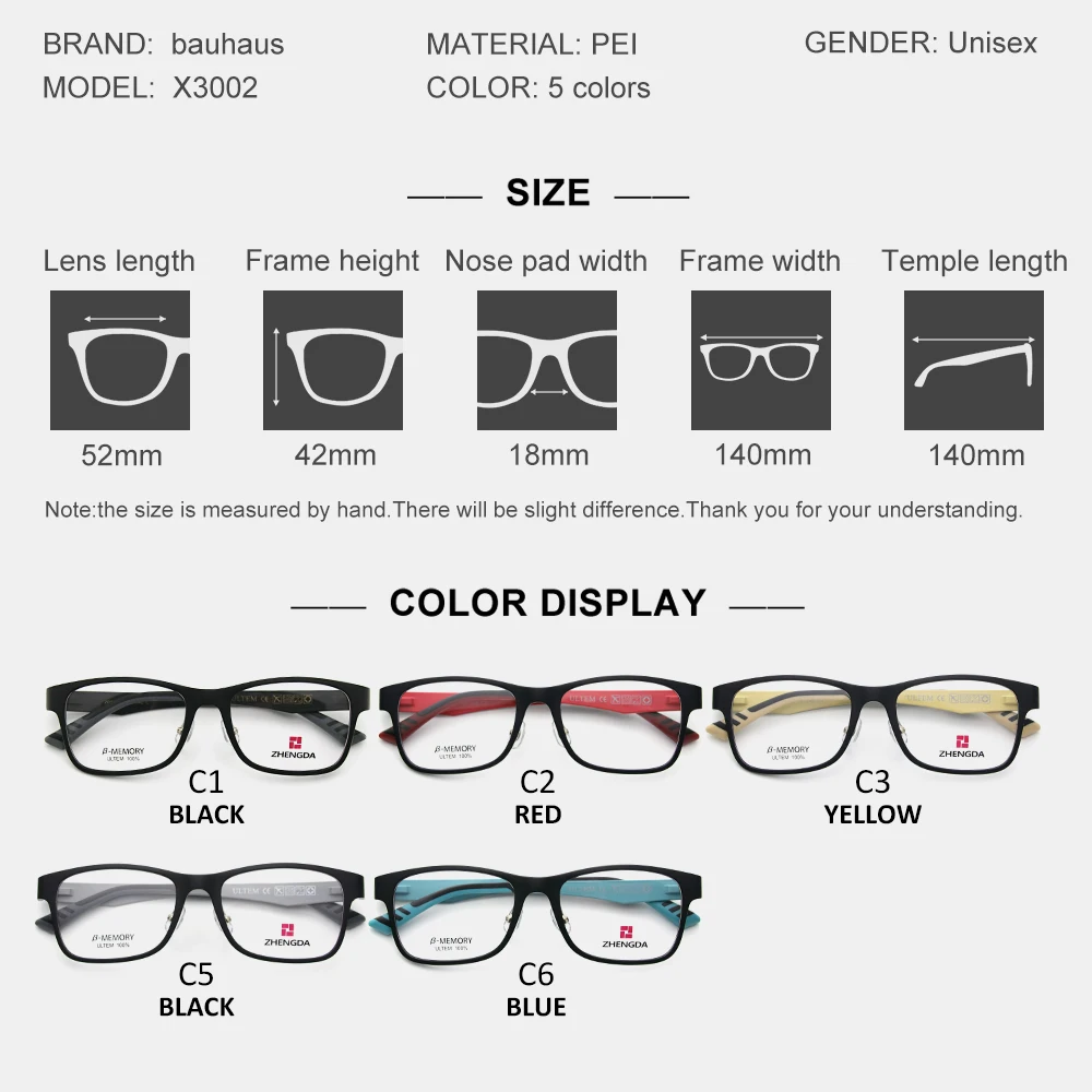 K3002 Bauhaus Cheap Warehouse Clearance Light Ultem Unisex Eyeglasses Frame