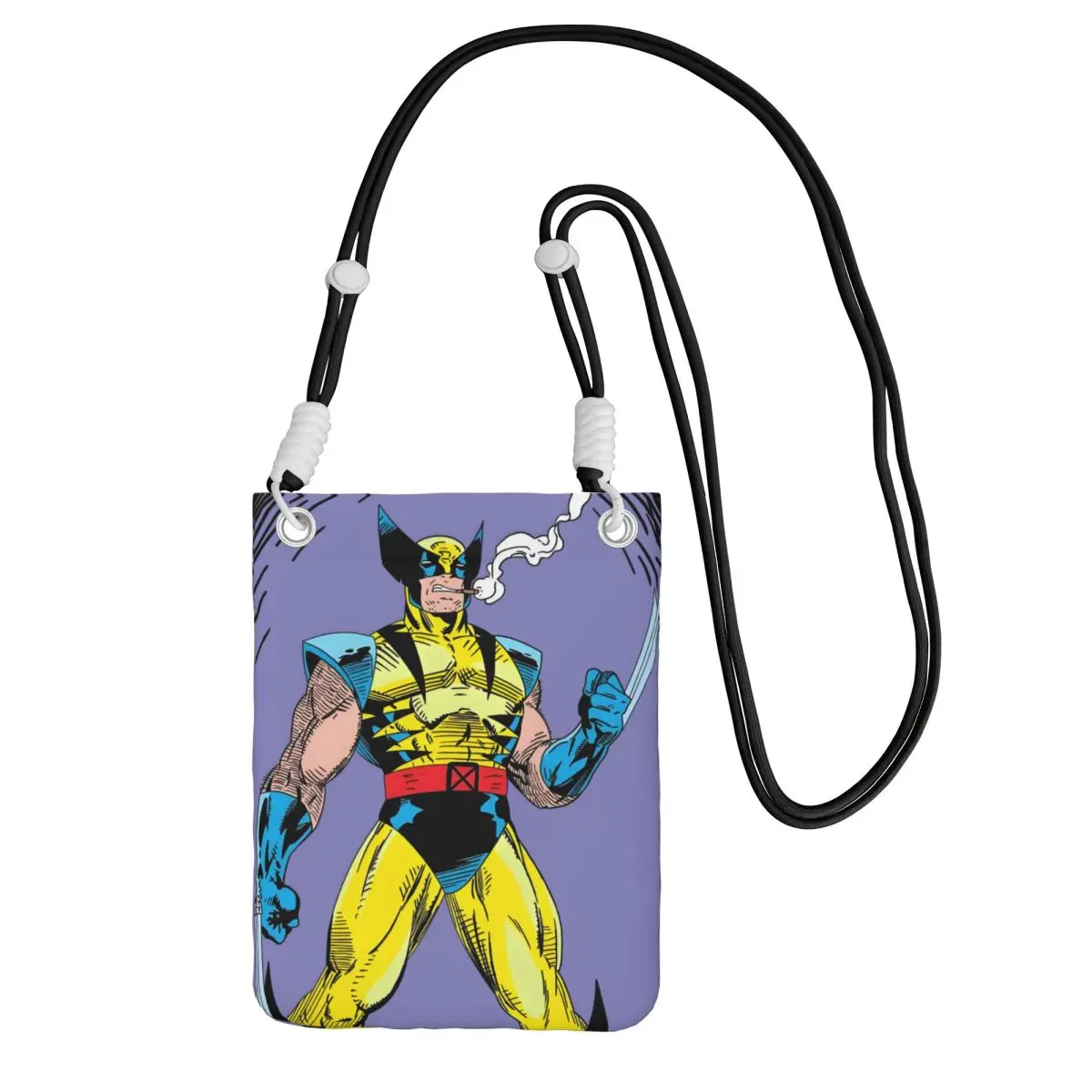 

Custom Wolverine Mobile Phone Bag for Traveling Women Men Comics Animation Small Crossbody Purse Smart Phone Wallet With Strap