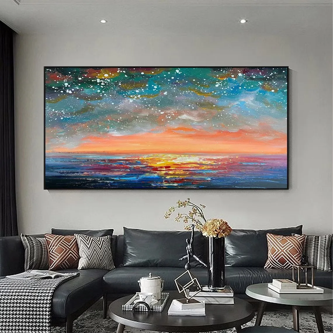 Modern Hand Painted Oil Painting on Canvas Paris Cityscape Landscape Wall Art Fine Arts Decor for Living Room