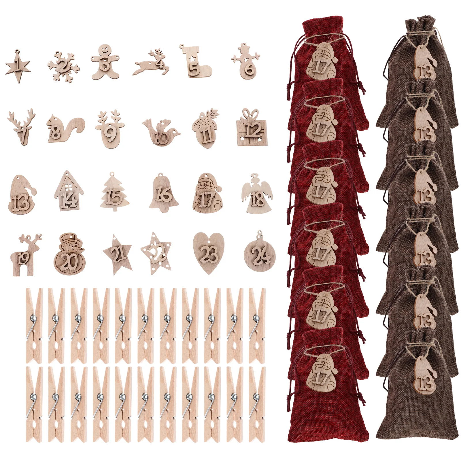 

Portable Christmas Gift Bags Set Cloth Material for Candy Cookies and Small Gifts Festive Decor Empty Bag Party Candy Bags