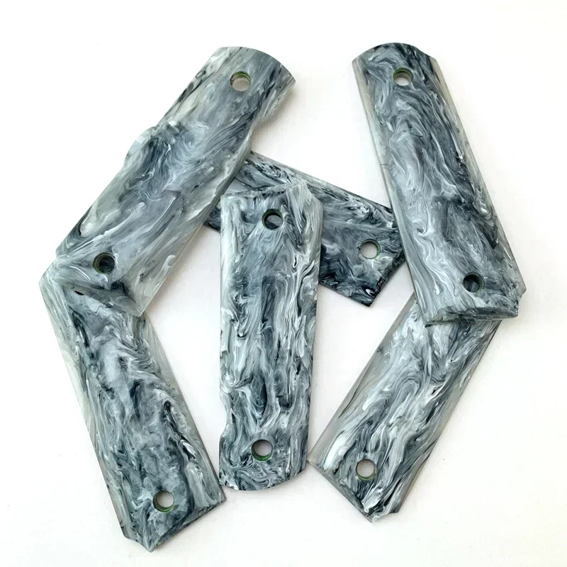 1 Pair Customizable 1911 Marble Texture Acrylic Handle DIY Grip Accessories for Handle Making