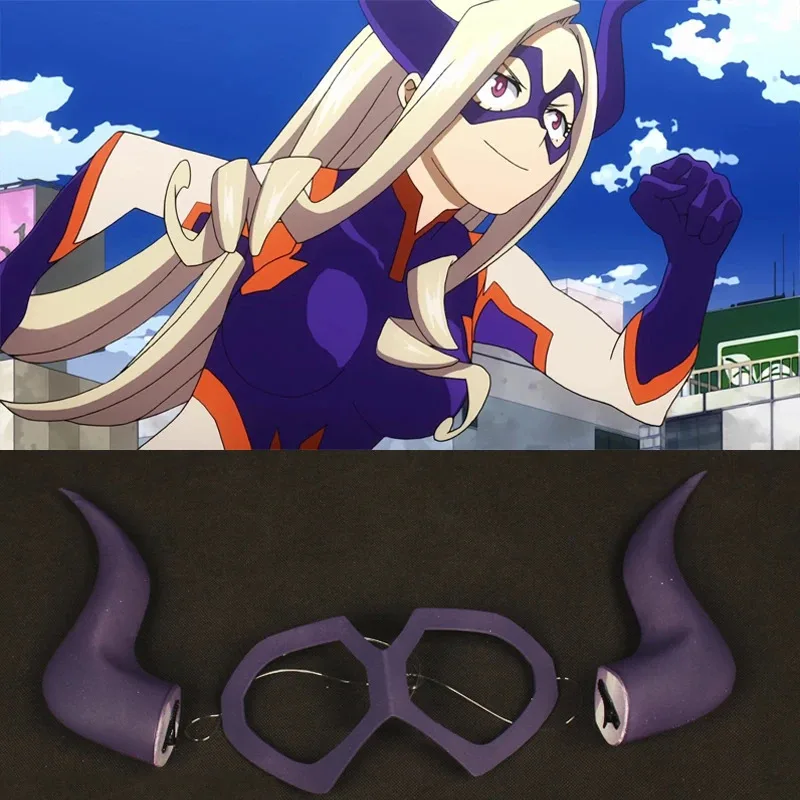2025 Anime nuevo My Hero Academia Mt. Lady cuerno pinza para el pelo disfraz de Cosplay accesorios para la cabeza gafas tocado Halloween carnaval A ★ ★ ★