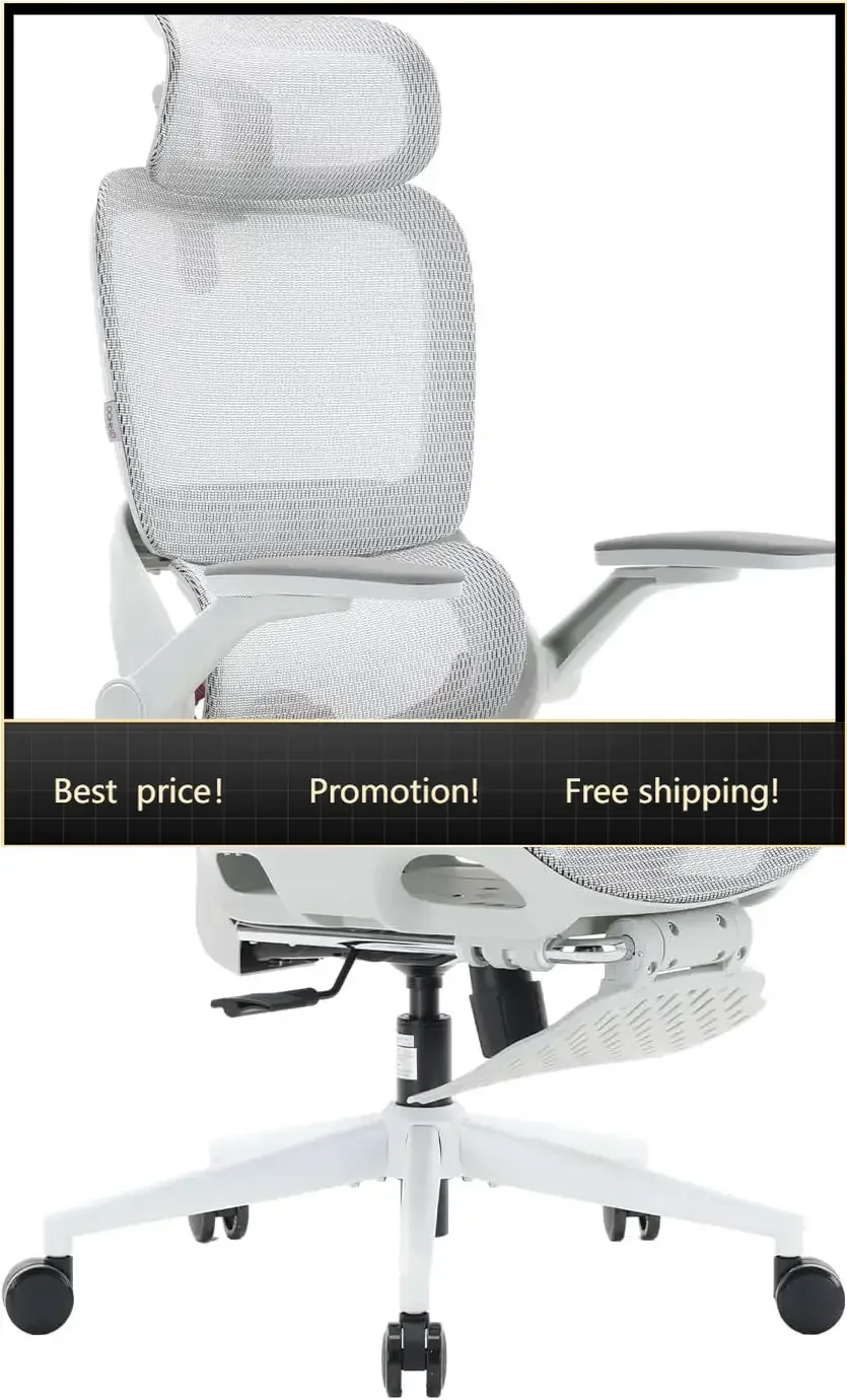 B100 PRO Ergonomic Mesh Office Chair with Footrest | Desk Chair With Adaptive Lumbar Support, Wide Headrest, 360° Rotatable
