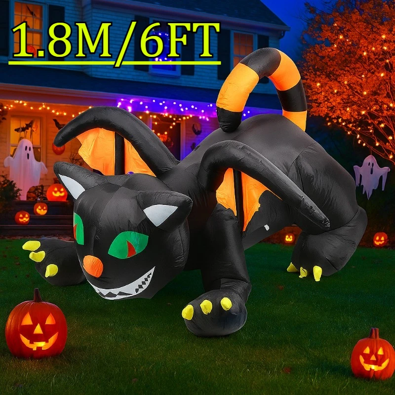 

6 футов уличные праздничные украшения, надувные модели, дракон на Хэллоуин с крыльями, встроенные светодиоды, реквизит, домашняя вечеринка, газон, садовый декор