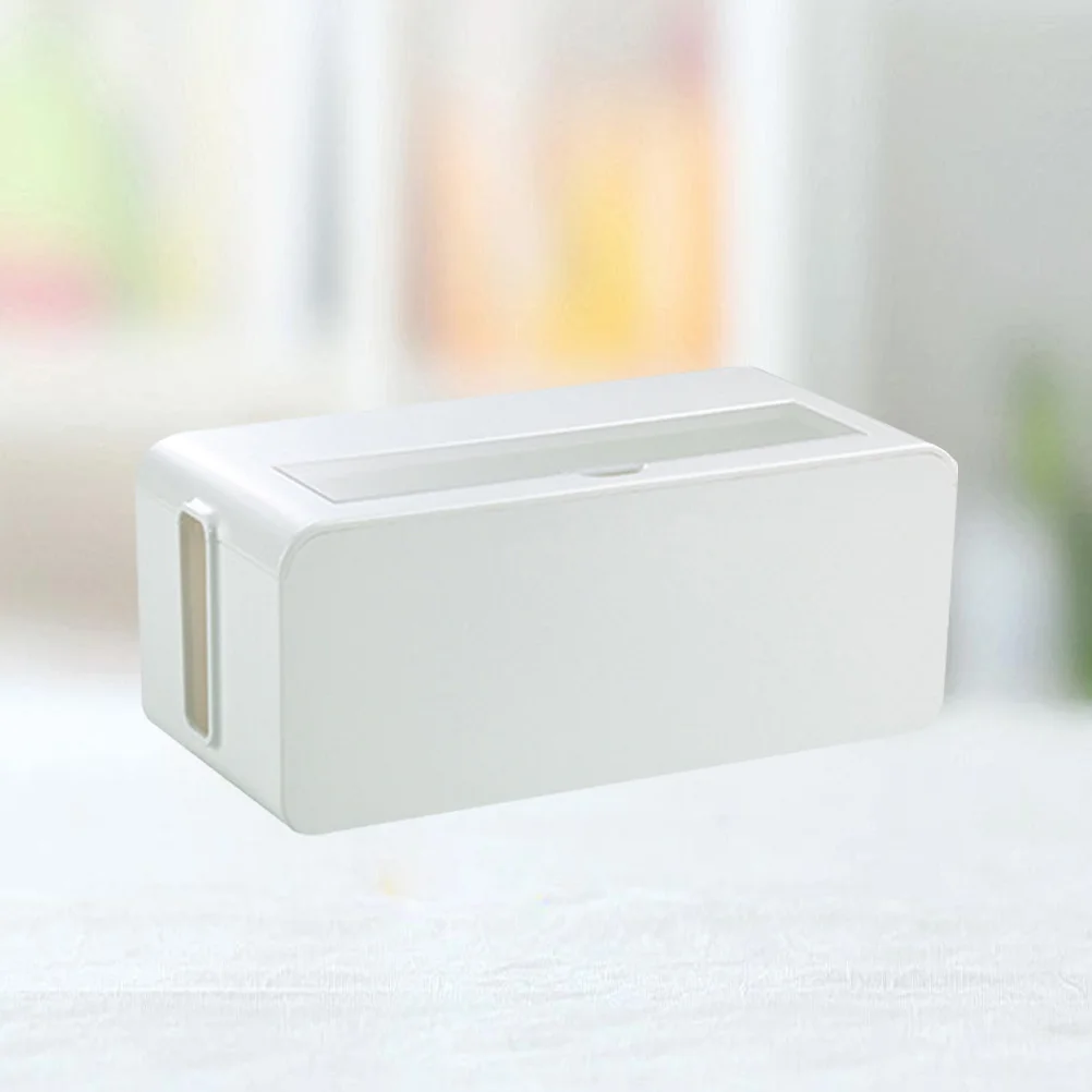 صندوق إدارة الكابلات منظم المقبس البلاستيكي الأبيض مقاس M لتنظيم الكابلات واللوازم المنزلية #3