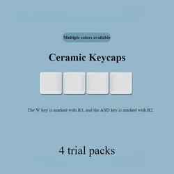 Ceramic Keycaps Smooth Glaze Translucent Mechanical Keyboard Keycap Cherry Profile 4pcs Z Row Arrow Key Solid Color Simple Gifts