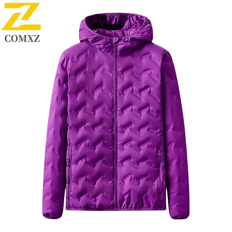 COMXZ Men Cotton Padded Jacket 2025 Warm Stylish Lightweight Travel Padding Coat Street Windproof Cold-Resistant Padded Jacket
