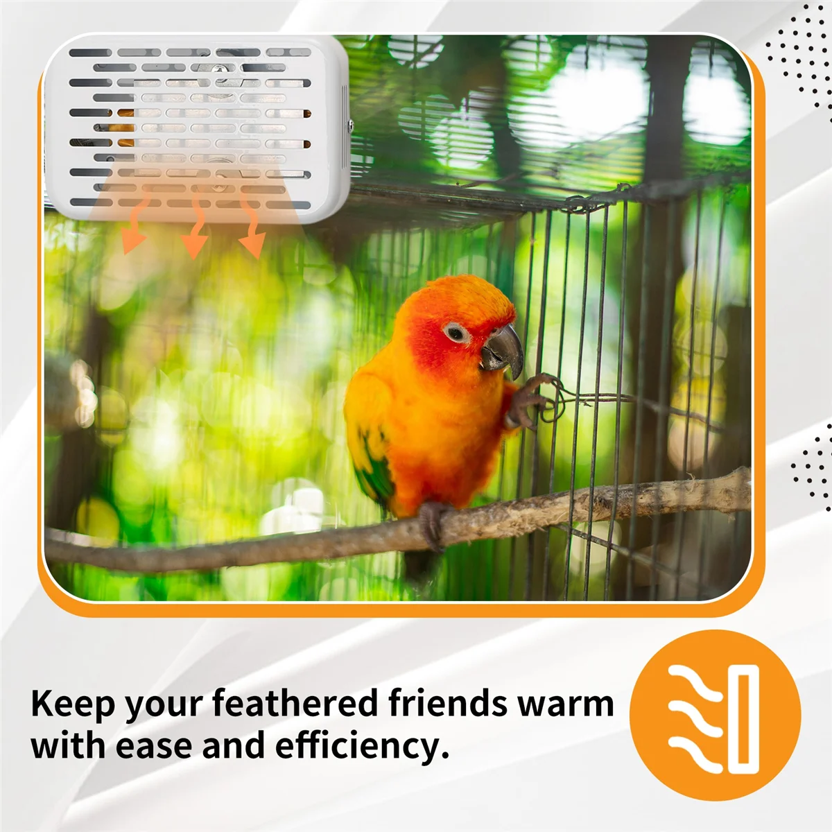 

B17CC Bird Cage Heater Simulated Natural Environment Lighting Warming Heat Lamp Anti Bite Warmer Light for Parrots Parrot