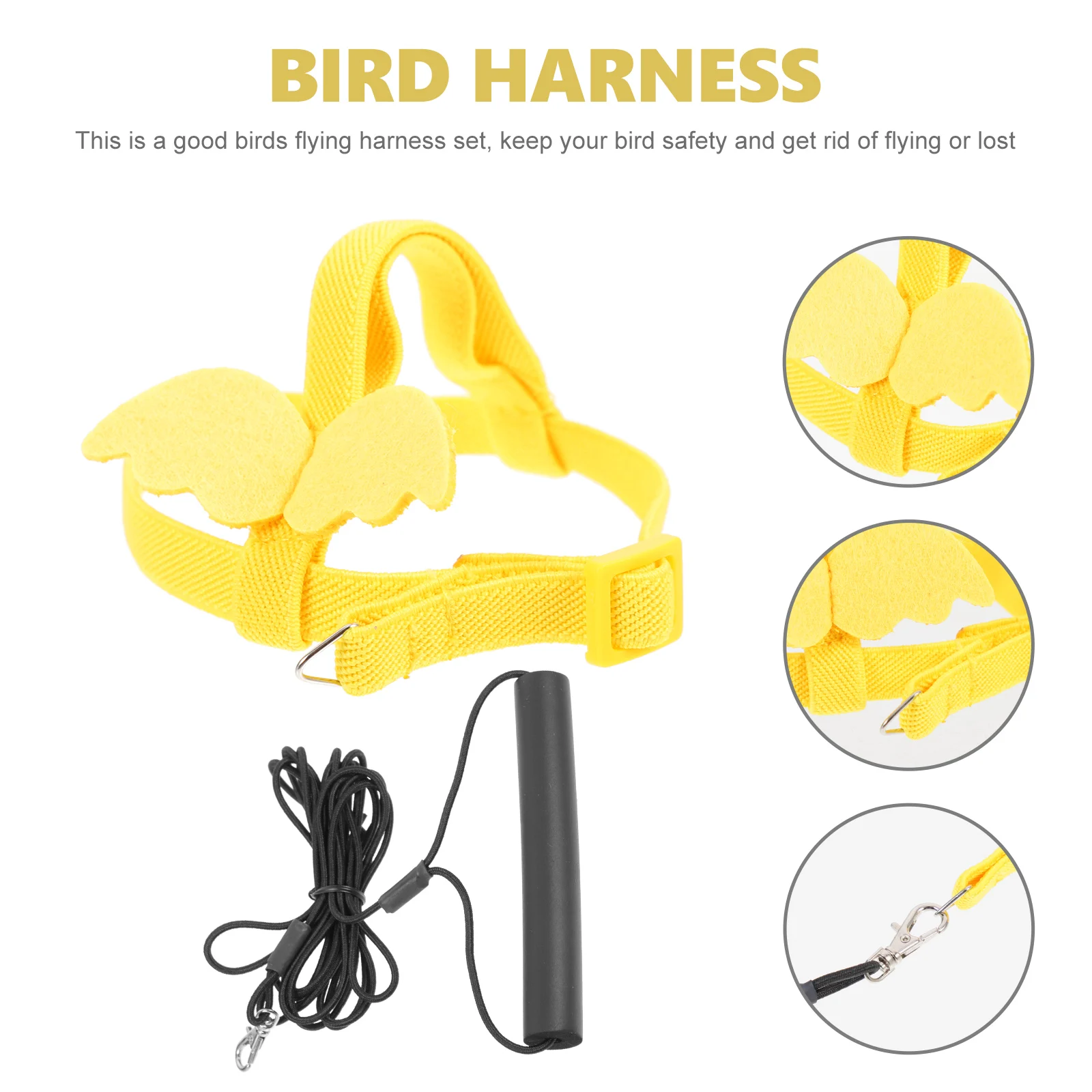 

1 Set Bird Flying Harness Elastic Training Rope Outdoor Pet Bird Traction Parrot Fly Tool Non-Slip Handle Lightweight Carry