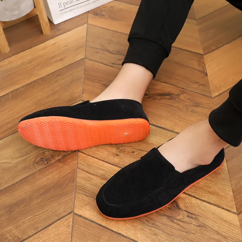 Casual canvas sneakers 45 men's autumn loafers old navy mens sneaker man espadrilles black slip on driver shoes corduroy trainer