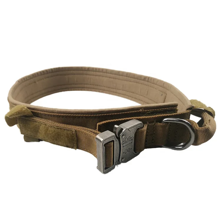 

High Quality Heavy-Duty Metal Buckle Solid Pattern Tactical Dog Collar Leash Harness Set Personalized For Pet Dogs