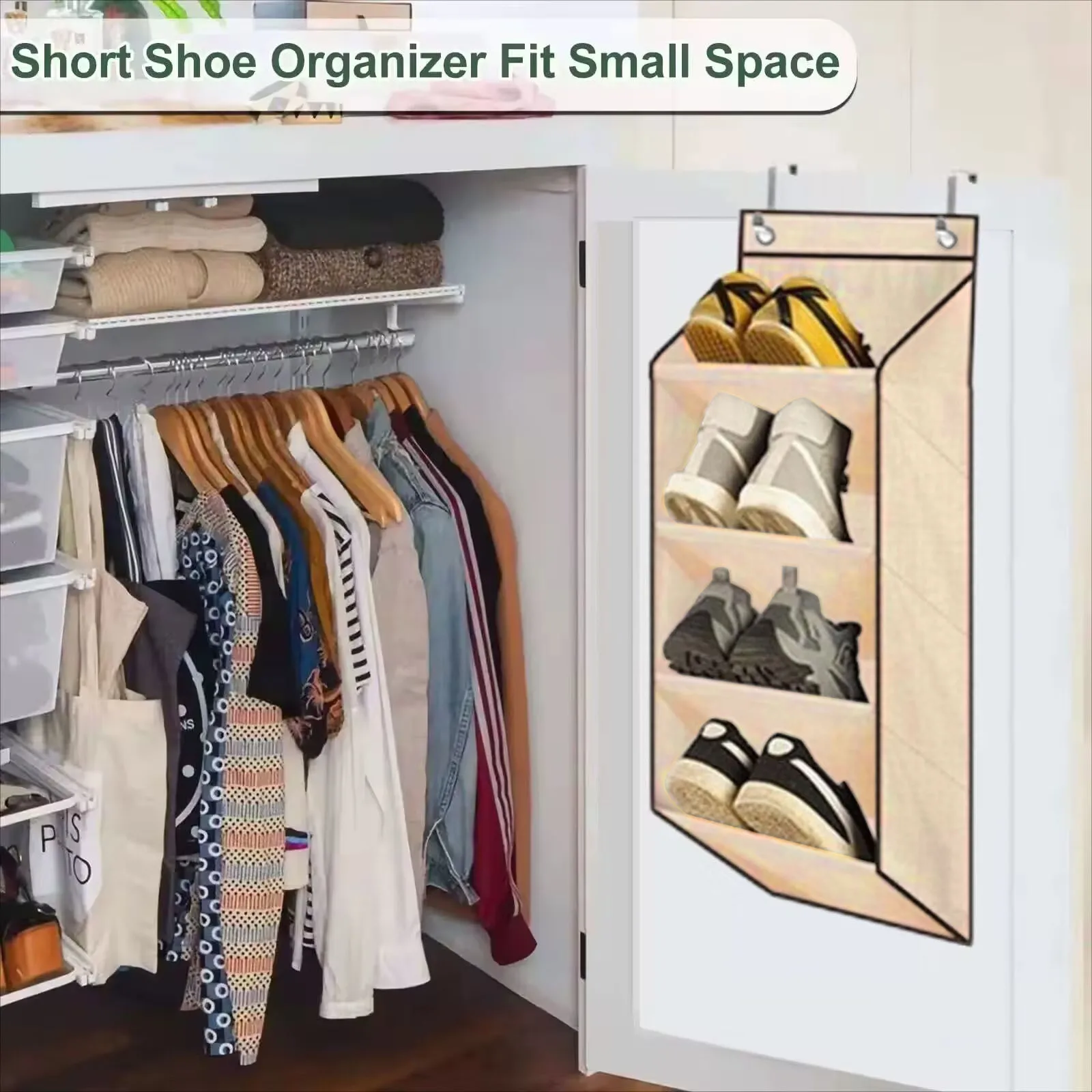 Hot Selling Wall Mounted Shoe Bag Multi-functional Storage Bag Multi-layer Storage Suitable For Sneakers And Boots, Wall Mounted