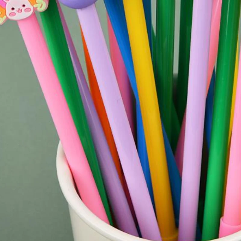 

1/5/10Pcs Easter Cartoon Silicone Rabbit Gel Pen Cute Writing Pen For Students Stationery School Supplies Creative Gift