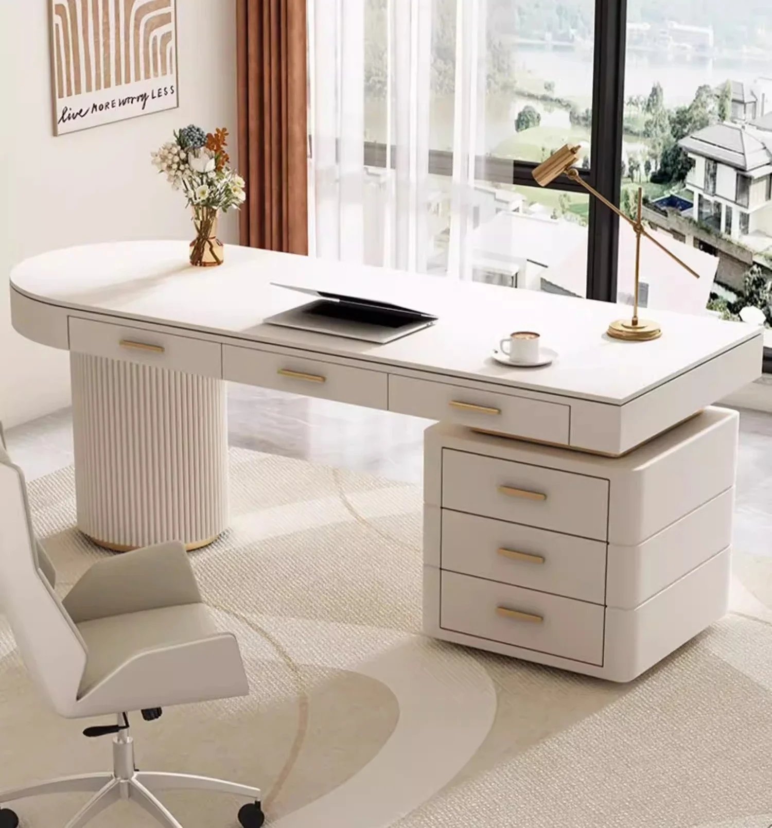 

AASlate home computer desk simple modern desk light luxury and high-end feeling