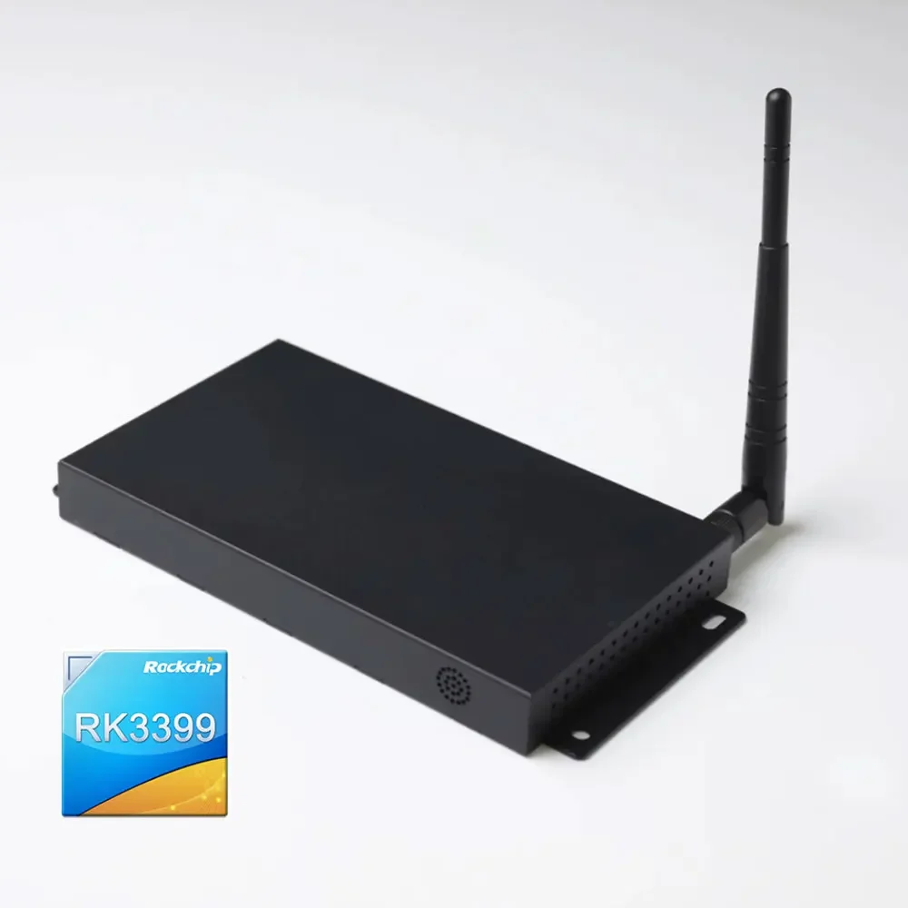 RK3399 Pemutar Media Android untuk Toko Mall Restoran Iklan Penerbitan Remote Control Pemutar Dongle Digital Android