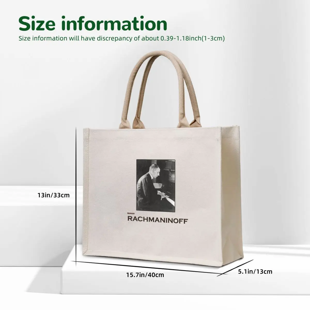 Sergei Rachmaninoff Tote Bag custom fabric bag tote bag women tote canvas
