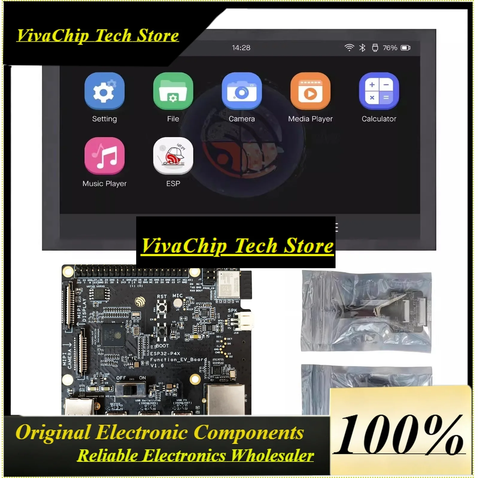 VivaCESP32-P4X-Function-EV-Board Development Board Kit ESP32P4 SoC Chip AIoT Multimedia Evaluation Board