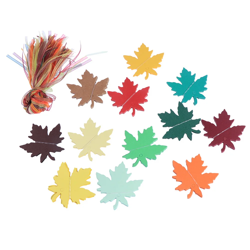 

240Pcs Maple Leaf Kraft Paper Gift Tags Vintage Wedding Favor Labels Thanksgiving Scrapbooking Message Hanging Sign