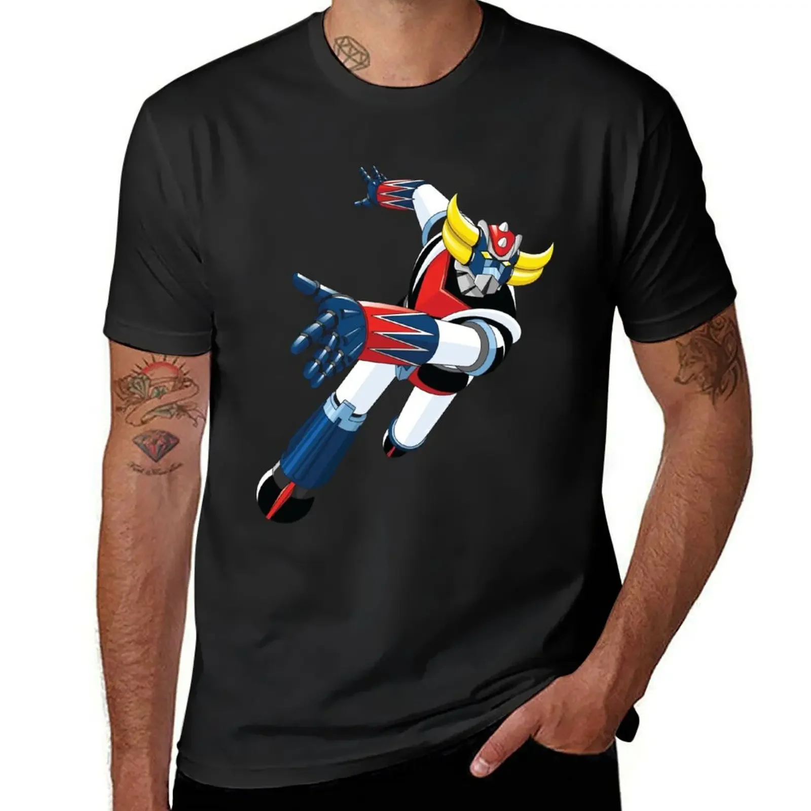 

Grendizer- UFO Robot T-Shirt graphic tee shirt oversized man clothes Men's t shirts
