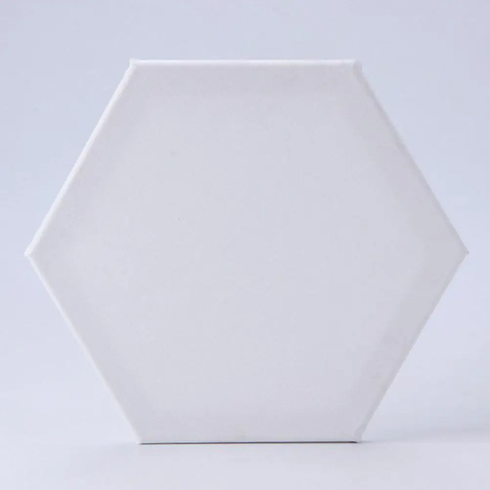 3Pcs Hexagon Art Panels 12.5cm White Cotton Canvas Boards Thickened for Beginners Students Artists Oil Acrylic Drawing Sketching