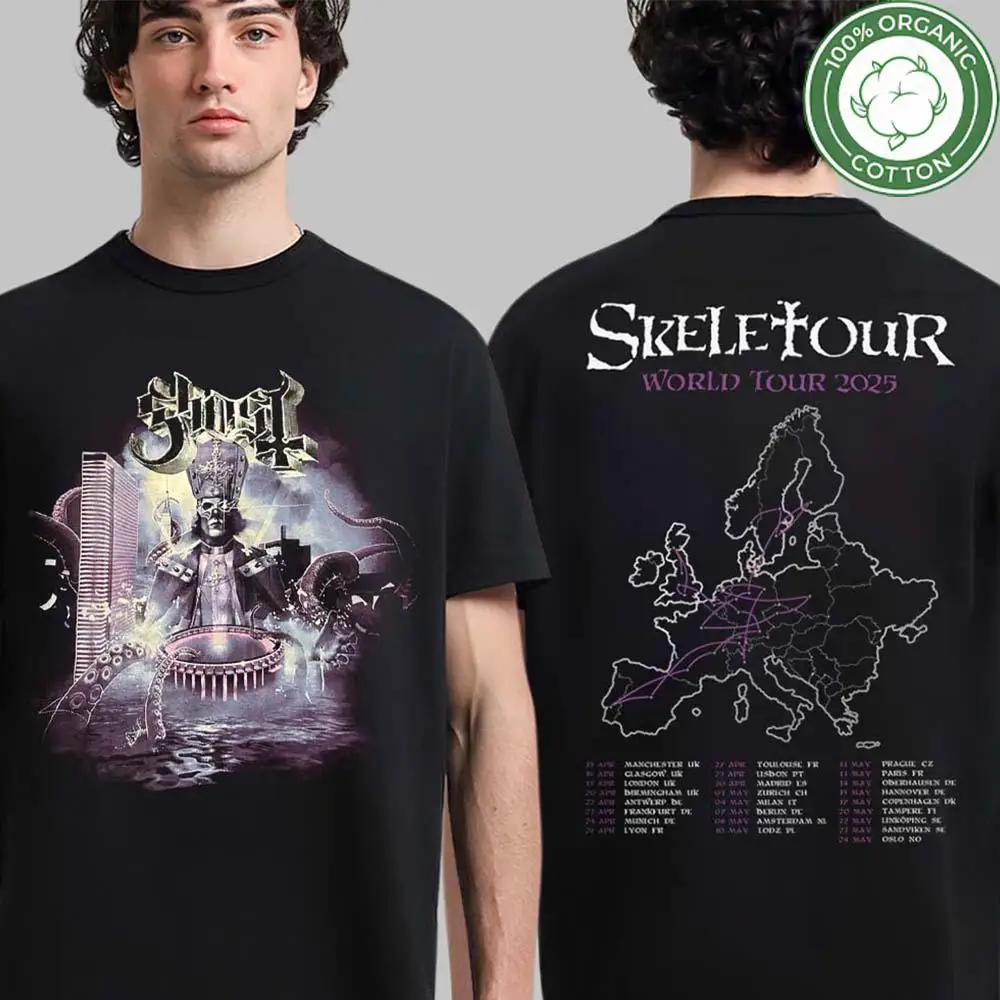2025 موضة شبح الفرقة المعادن الثقيلة روك ستايل تي شيرت مطبوع المتضخم الشارع الهيب هوب الرجال المحملة العصرية خمر الجرافيك تي شيرت #4