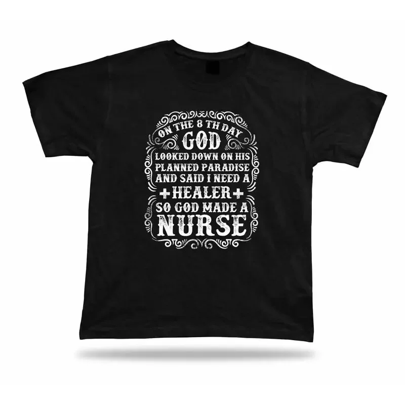 Tshirt Tee Shirt Birthday Gift Idea God Made Nurse Healer Quote Proverbe Health