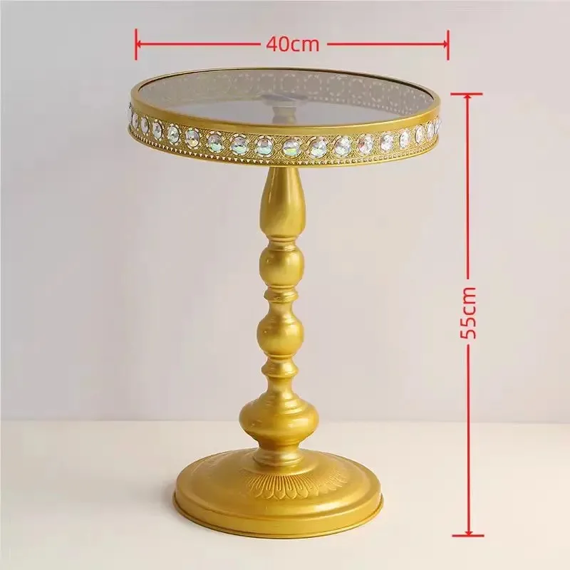 European-style gold crystal glass coffee table small table