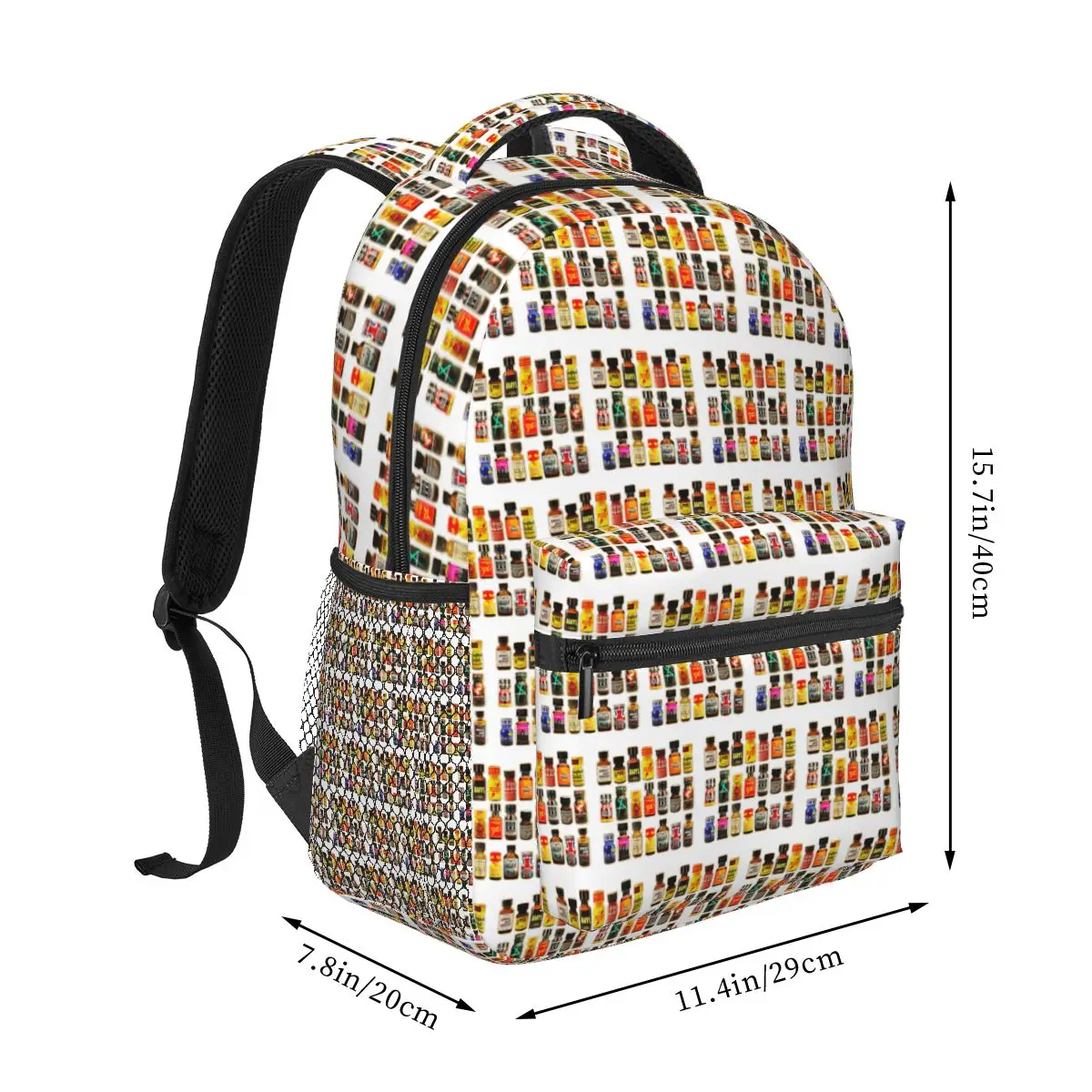 Poppers Bottles Gay Rush Jungle Juice Amyl Inhaler Backpack Student Boys Girls BookBag Kids School Bag Laptop Shoulder Bags