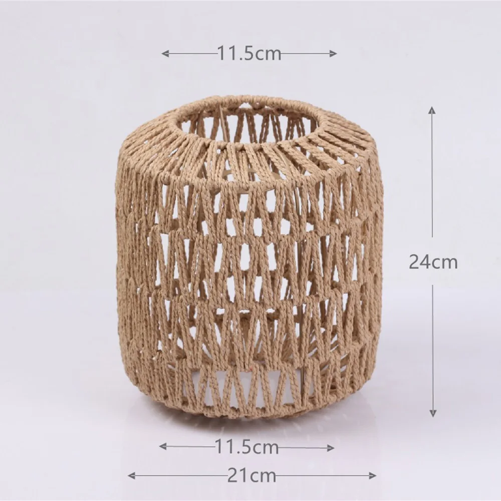 Chzimade Paper Braid Artificial Rattan Lamp Covers Lampshade Hanging Chandelier Shades Fixture Rustic Weave Lantern Decorative