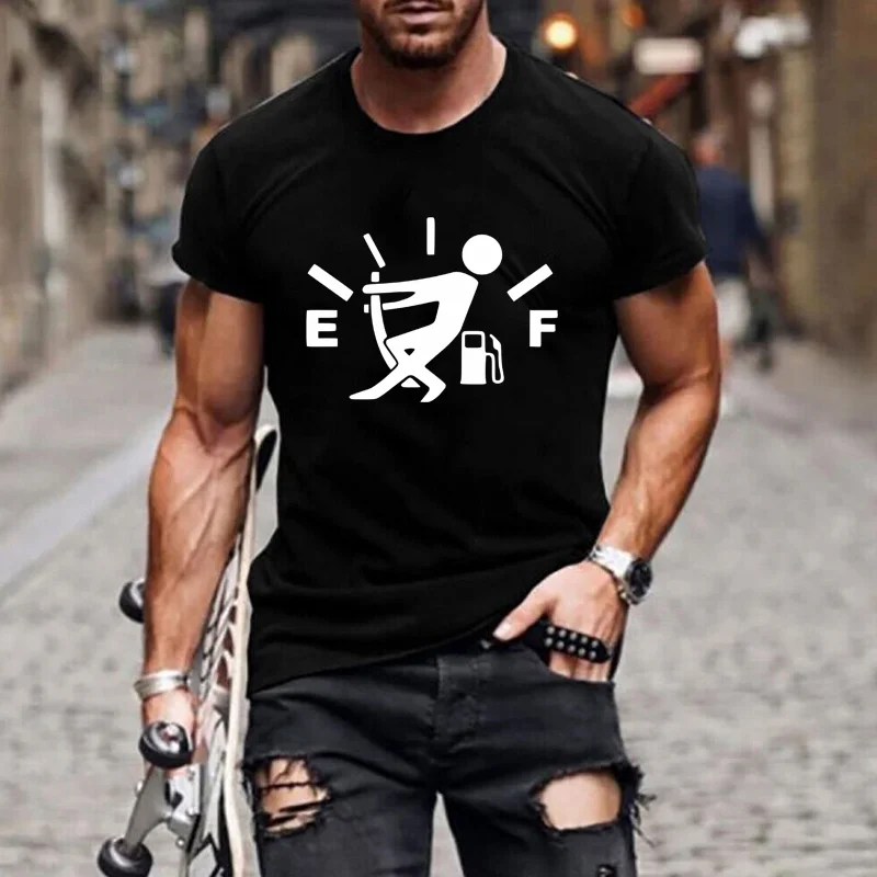 

Забавная Мужская футболка с измерителем масел, персонализированная Креативная печать, Повседневная Уличная футболка с круглым вырезом и коротким рукавом