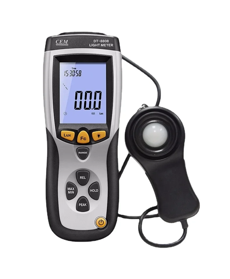 DT-8808 Digital Illuminance Meter Professional Photometer Huashengchang Photometer Data Recorder CEM Illuminance Meter