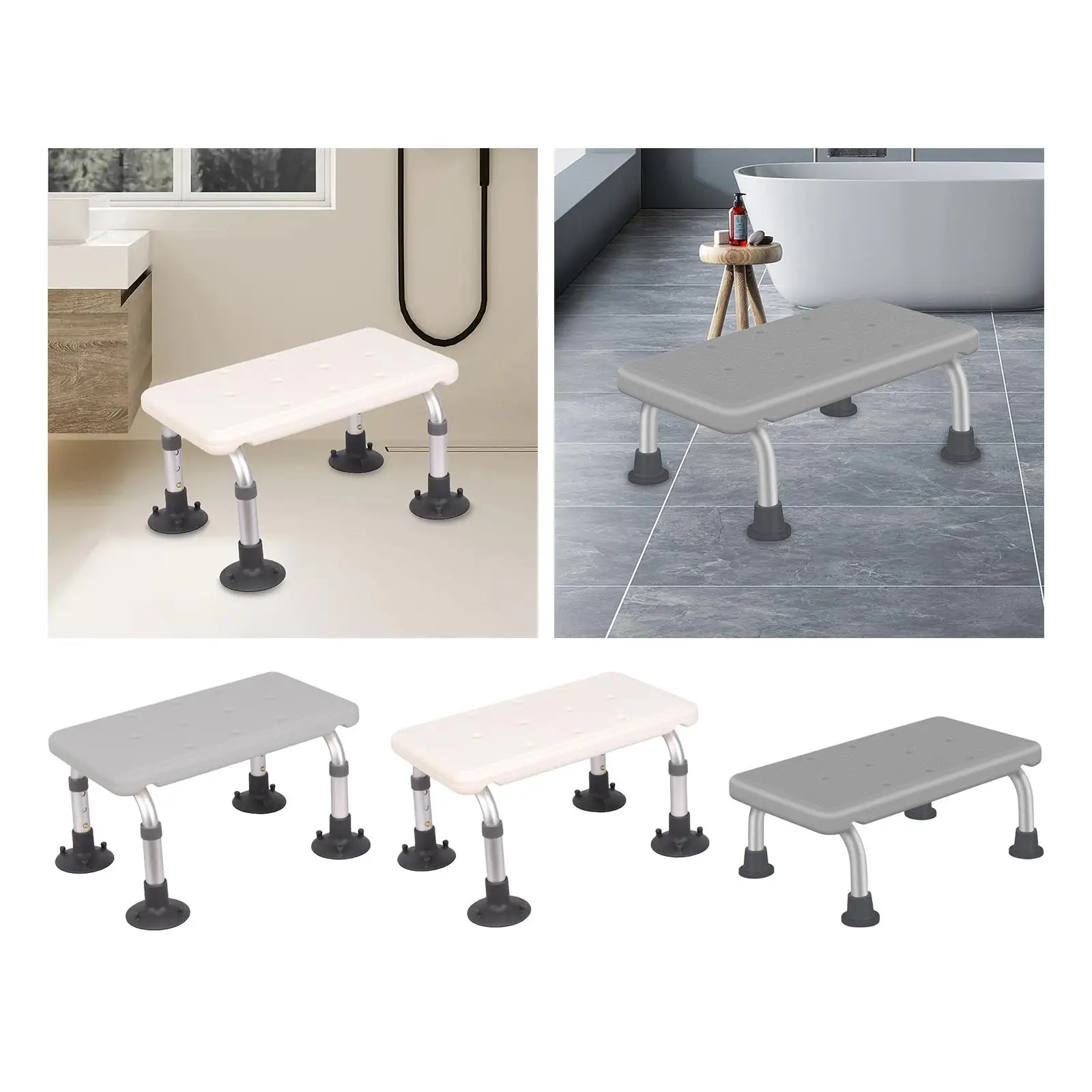 

Potty Stool Shower Stool Stable Shower Bench Squatting Portable Bathtub Seat Bath Stool for Kithchen Apartment Elderly Senior