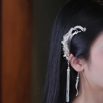 Yunluan Side Hair Clip for Women, New Chinese Style, Unique Design Tassel Hair Accessory, Side Clip, Bangs Clip