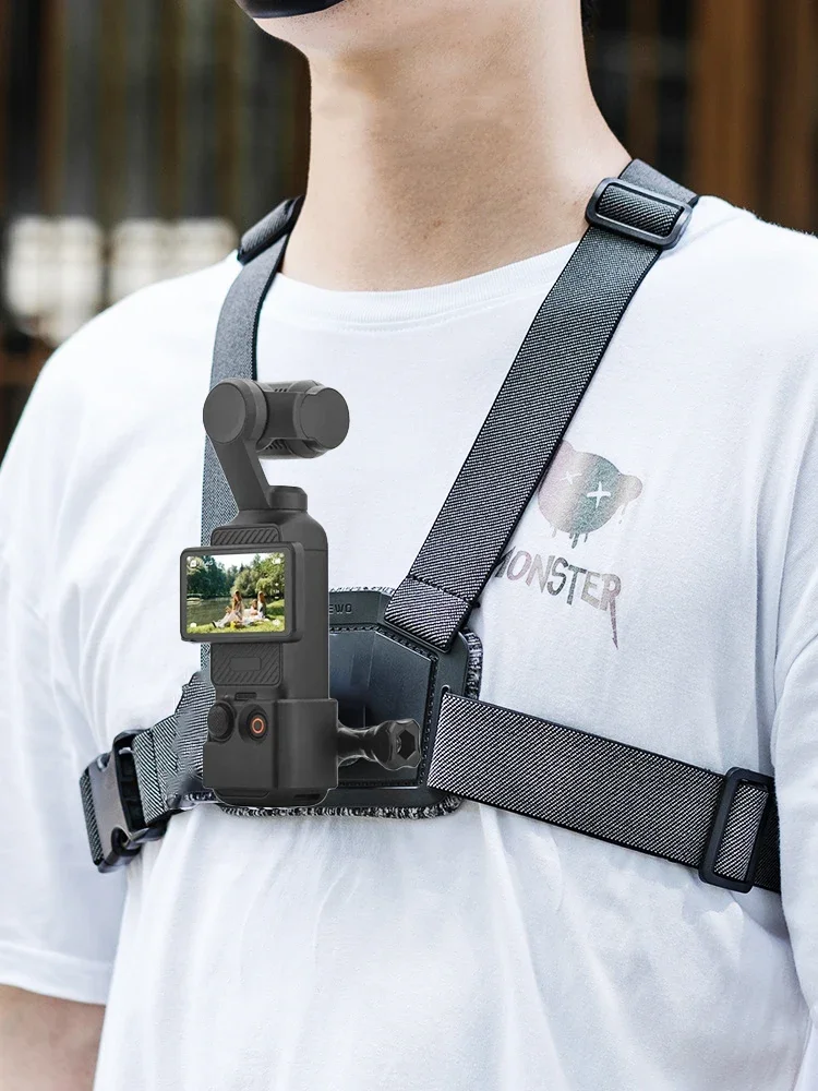 Dual Camera Front Rear Fixed Chest Straps Horizontal Vertical Shooting Base for DJI Pocket 3 2 1 / Gopro / DJI Action Series