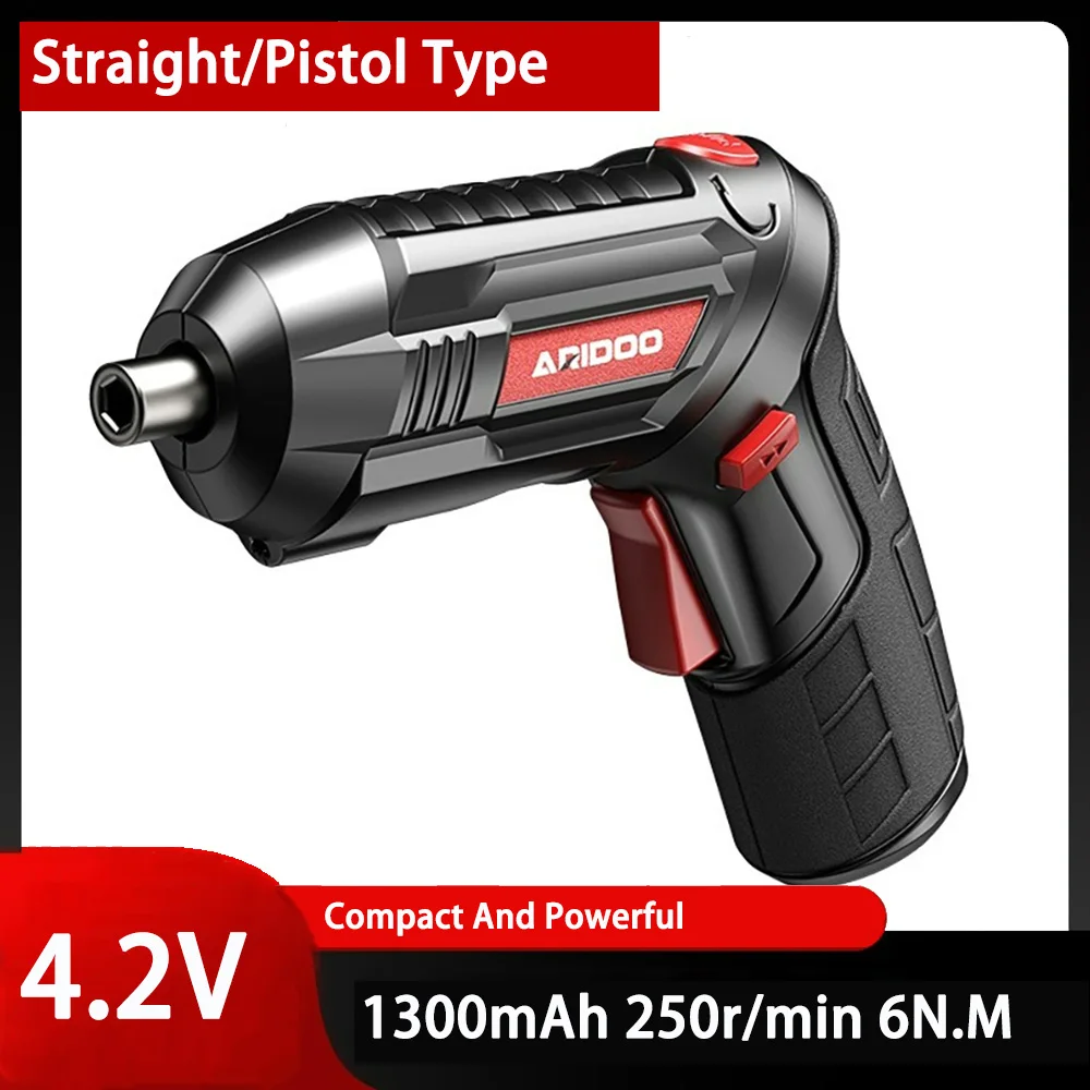 4.2V 6Nm 1300mAh 250rpm Electric Screwdriver Set Cordless Screwdriver Rechargeable Drill Kit Household Mini Drills Screwdrivers