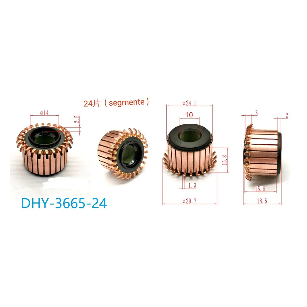 24.1*10*15.8（18.5）*24P Dhy-3665-24 Is Suitable for Dongcheng Angle Grinder Motor Commutator