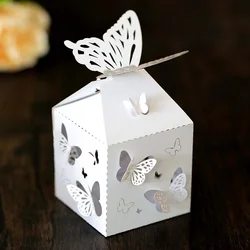 25/50Pcs Laser Cut 3D Butterfly Candy Box chocolate Wedding Favor Gift Packaging Box Thank You Birthday Engagement Party Supply