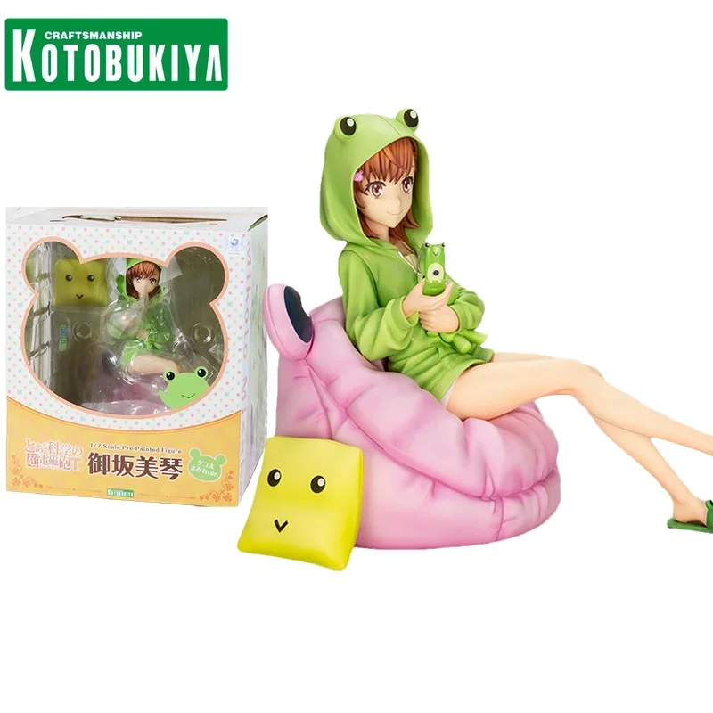 KOTOBUKIYA Original A Certain Scientific Railgun Anime Figure Misaka Mikoto Frog Pajamas Action Figure Toys for Kids Gift