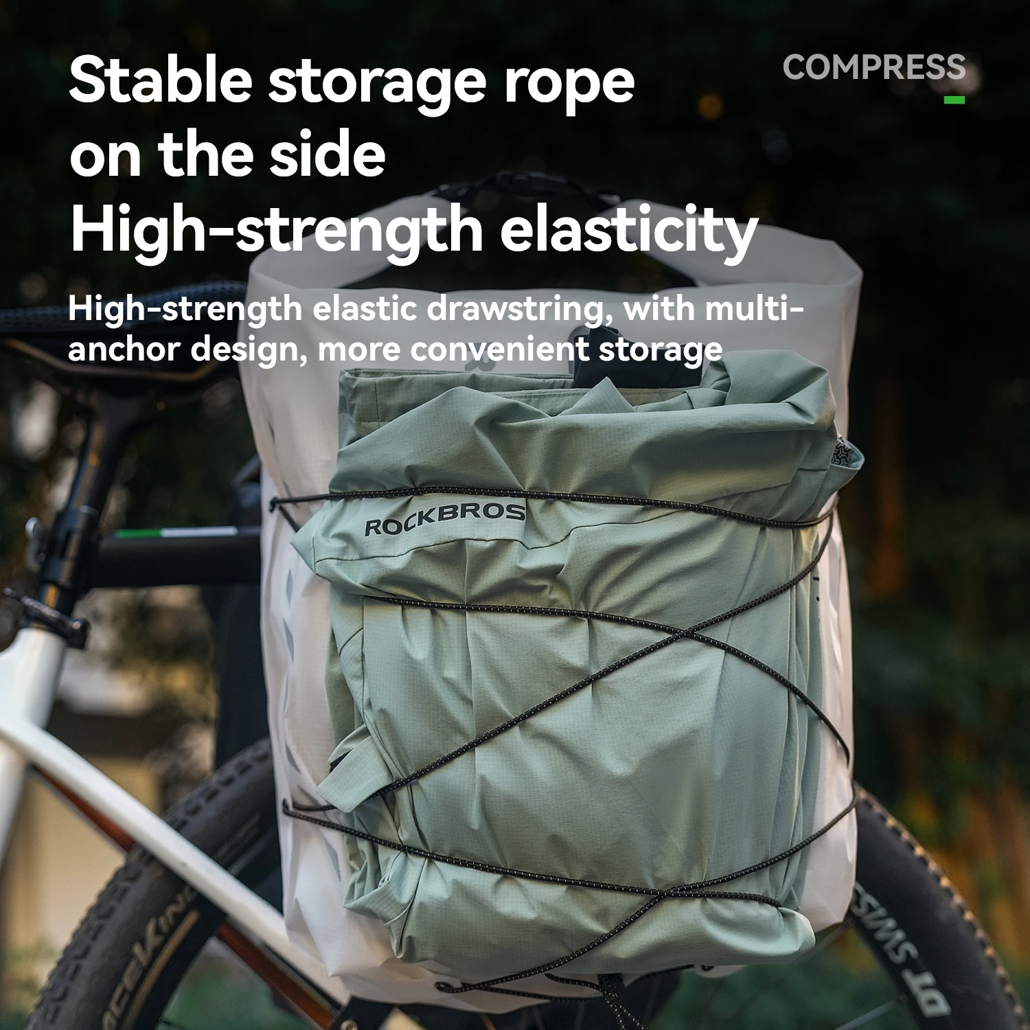 

ROCKBROS Waterproof Bike Rack 23L Lightweight Vacuum Storage Saddle Multifunctional Bike Rear with Compression
