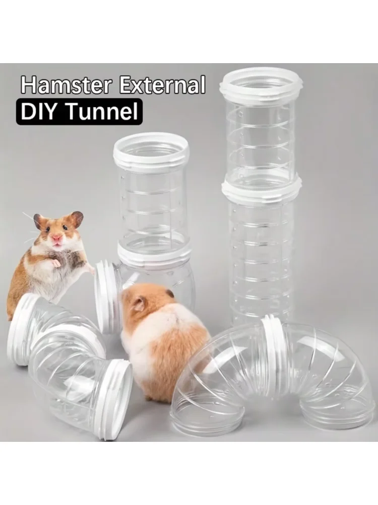 Transparent Small Pet Tunnel Set DIY Connectable Tubes for Hamsters Gnomes Bears Fun Activity Playground 5.5cm Calibre