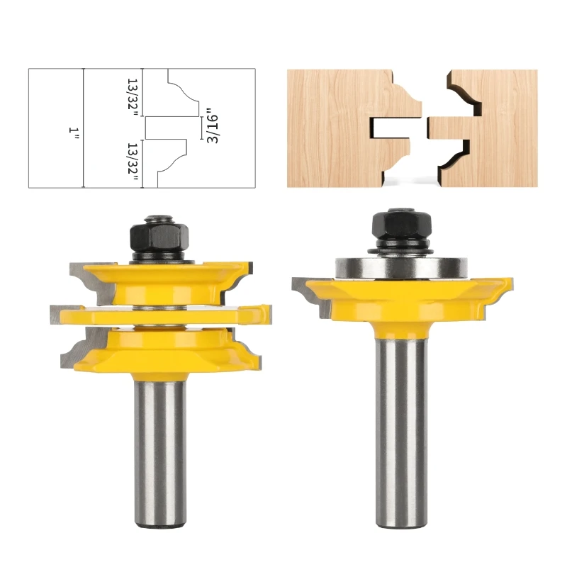YUSUN قابل للاسترداد حبة باب زجاجي بت مجموعة قاطع خشب سبيكة كربيد راوتر بت النجارة قاطعة المطحنة لمطحنة الوجه الخشبي