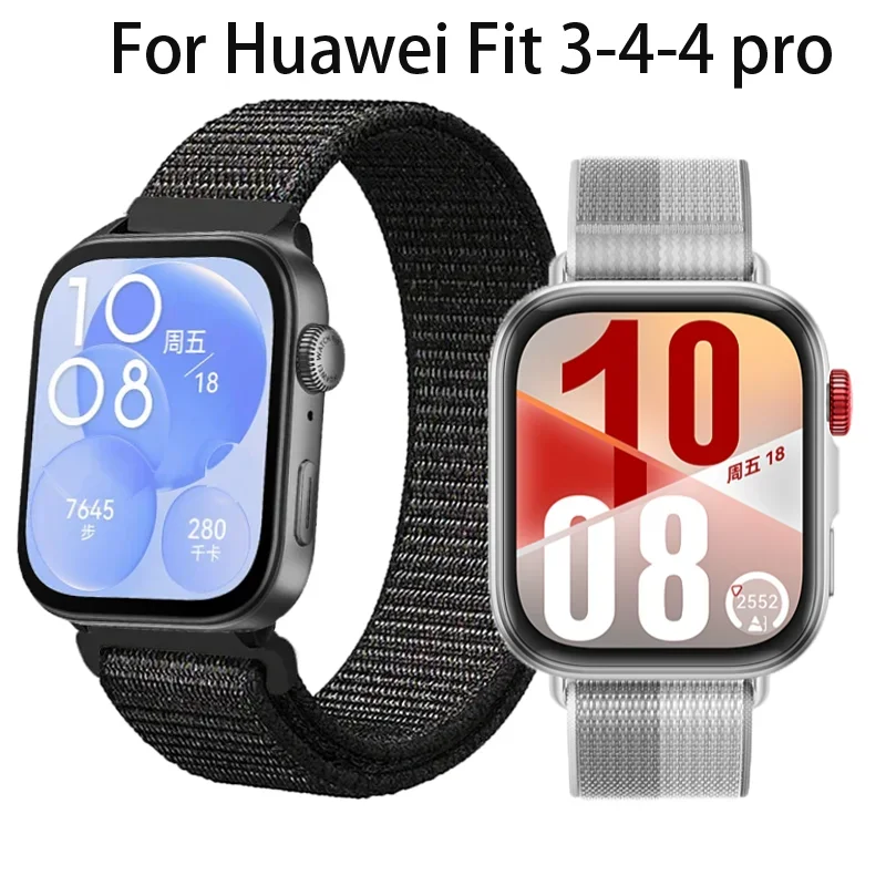 For huawei watch fit 3/4 strap Smart watch wristband breathable Sports Watchbands correa huawei fit 4 pro Nylon loop bands