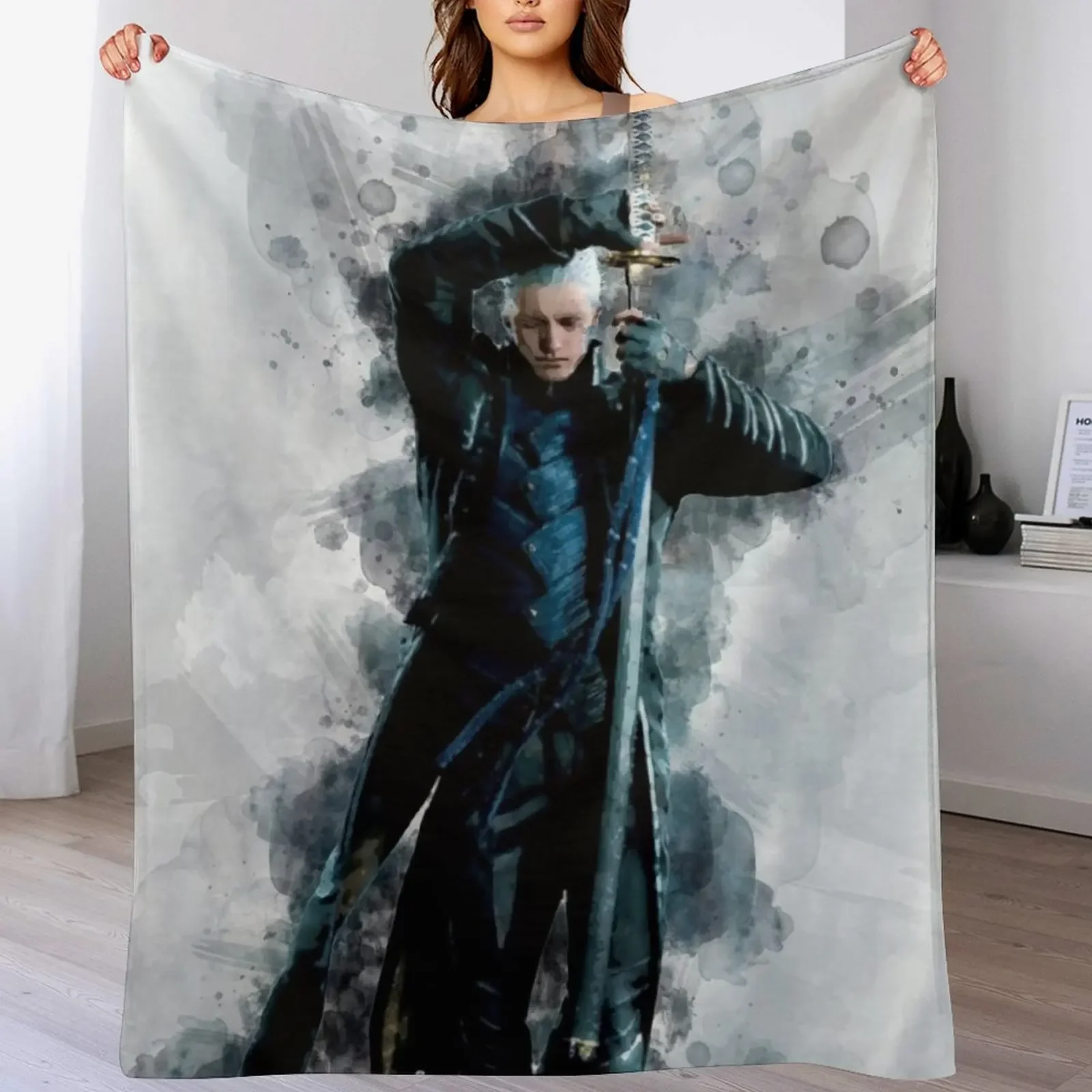 

DMC - Vergil watercolor Throw Blanket Large Decorative Sofas Blankets