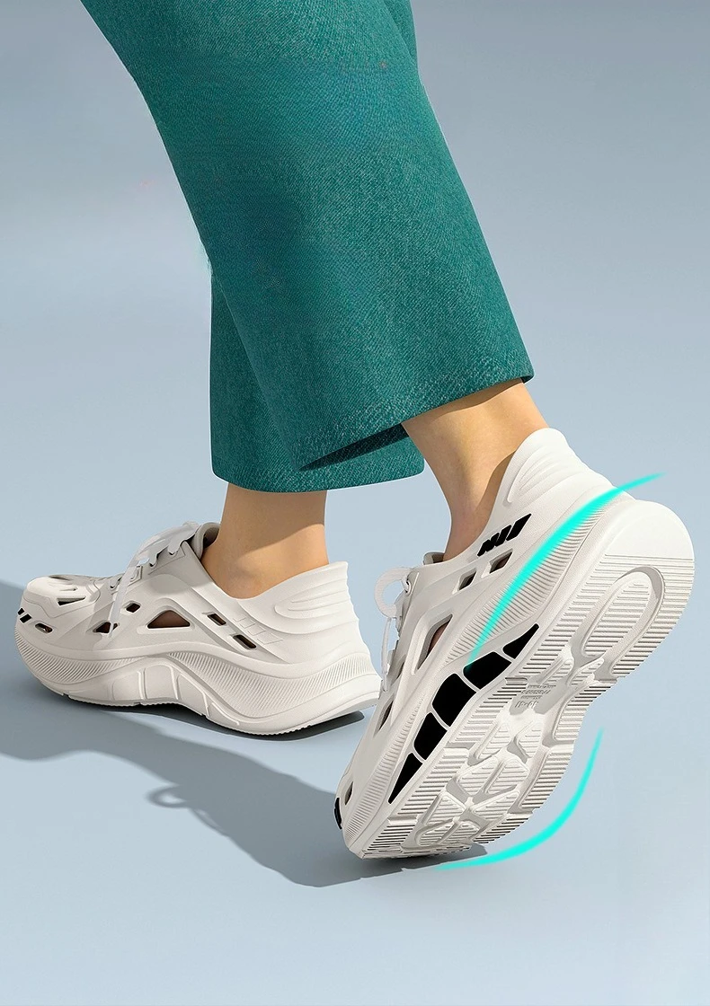 Dicksohlige, perforierte Herrenschuhe, Sommer-Neuheit, Fahrerschuhe, rutschfest und geruchsneutral, weiche EVA-Sandalen für Herren – Detail 2
