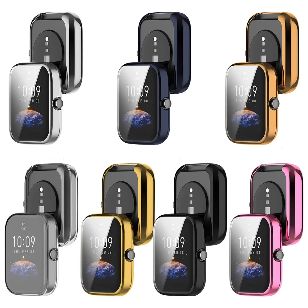 Soft TPU Protective Case for Huami Amazfit Bip 3 Bip3 Pro Full Screen Protector Shell Cover