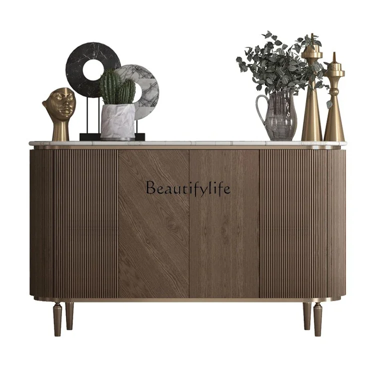 

FG52American walnut entrance simple light luxury living room dining side cabinet