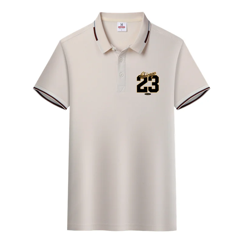 New men's T-shirt classic short sleeved polo shirt summer top casual T-shirt button collar plus size, logo can be added image 5