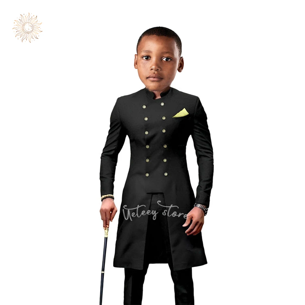 Boy\'s 2pcs Party Suits Slim Fit Boys Suit Set Dresswear Ring Bearer Outfit Kids Wedding Dress Clothes